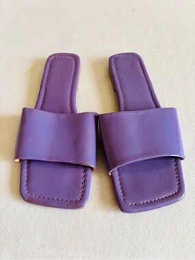 Purple Slide Sandals - Size 8 Summer Vacation
